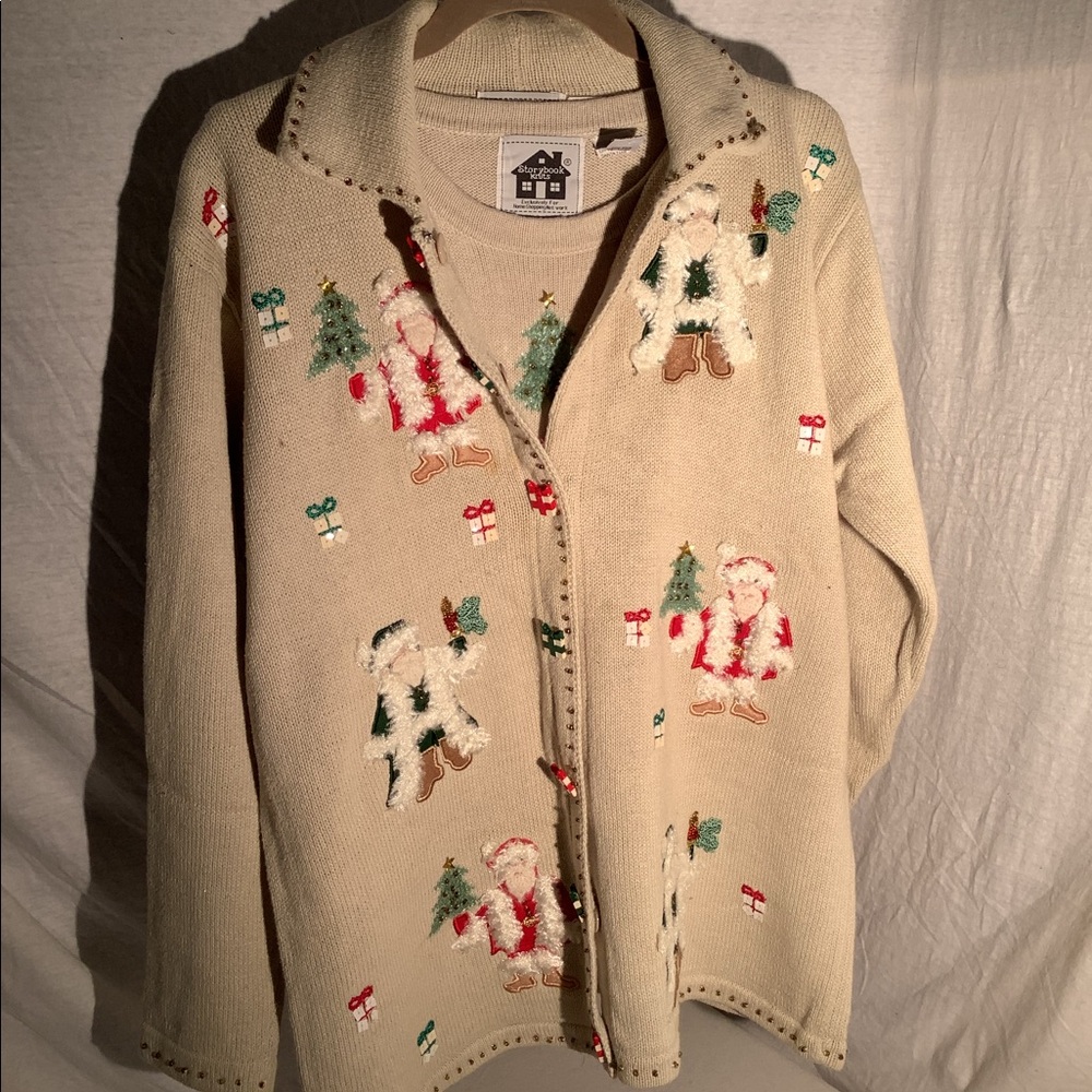 Storybook knit titled “Gifts from Santa “